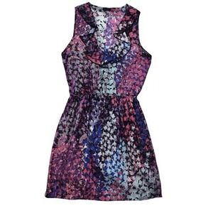 Shameless‎ Pink Dot Ruffle Sleeveless Sheath Dress Size Small